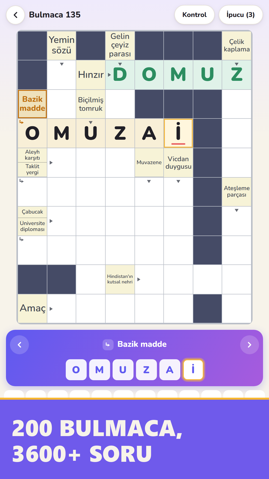 Çengel Bulmaca — a solved word